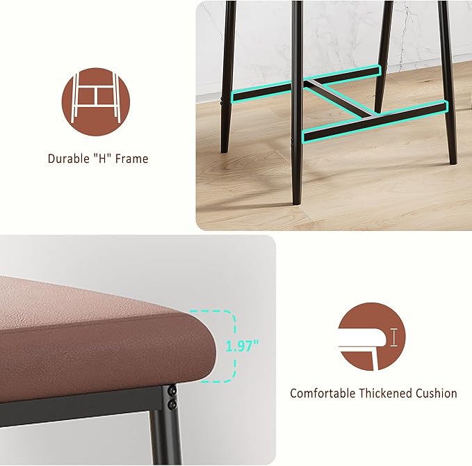 GarveeHome Counter Height Bar Stools of 4 - Image 7