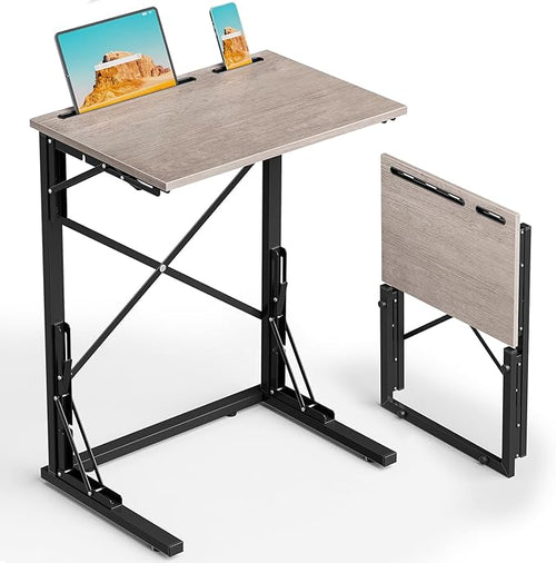 21''Wx28''H Folding TV Tray for Eating, Small Foldable C-Shaped Tray Table by Evermagin