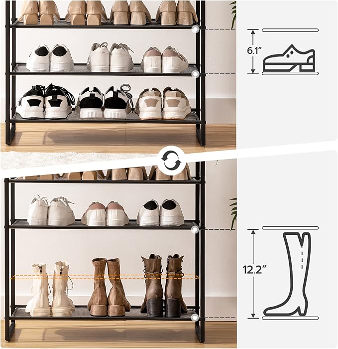 HOOBRO 12-Tier Shoe Rack, 29.5" L Shoe Storage Organizer, Large Capacity Shoe - Image 3