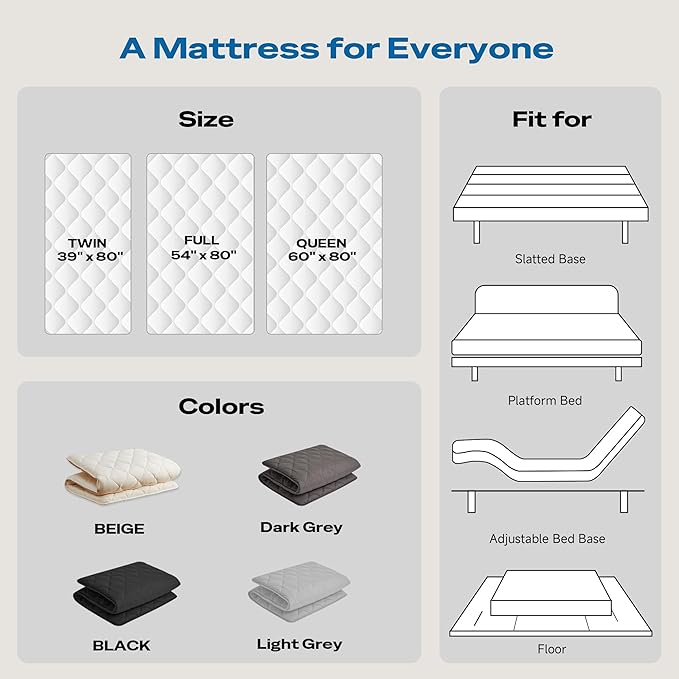 Japanese Floor Mattress, Roll Up Tatami Mat, Sleeping Pad, Shikibuton, - Image 7