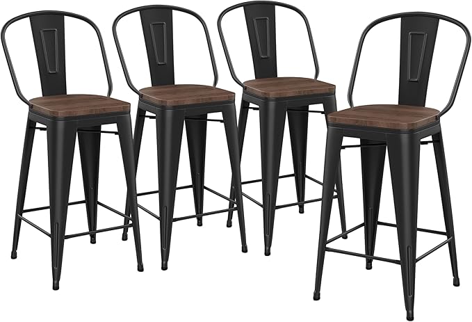 Yongqiang Barstools Set of 4 Counter Height Bar Stools - Image 8