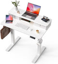 40x24 Inch Standing Desk with Double Drawers, C-Clamp Mount Compatible by FiCiHi