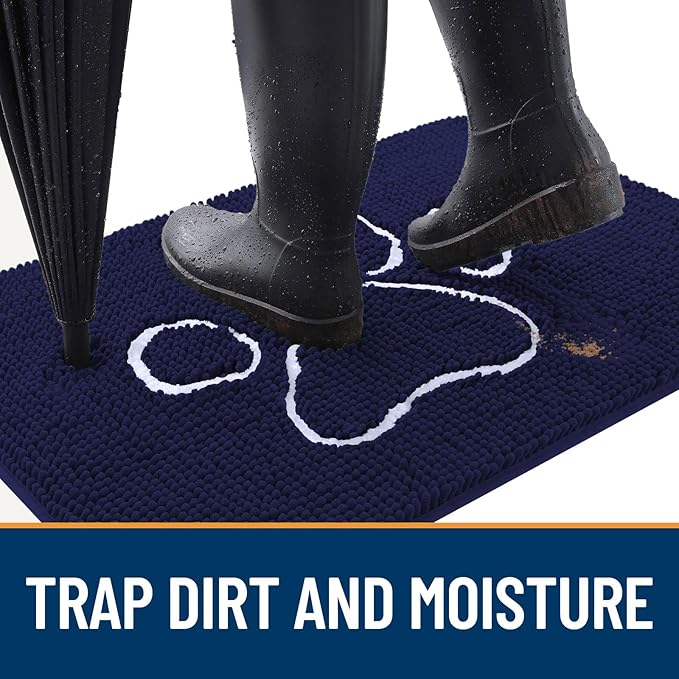 OLANLY Door Mat for Muddy Dog Paws 30x20, Ultra Absorbent Chenille Mud Doormat - Image 2