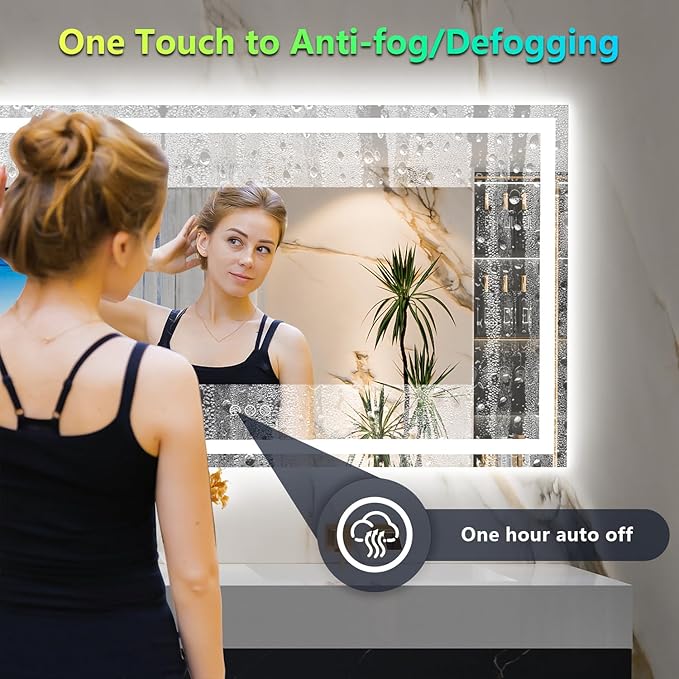 72x36 Inch RGB LED Bathroom Mirror Front Light and RGB Backlit Lighted Vanity - Image 5