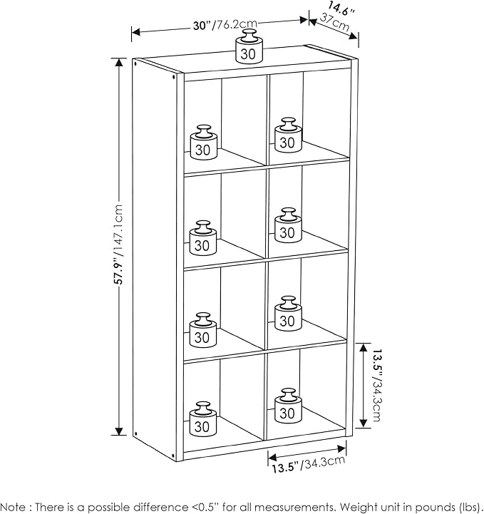 Furinno Cubicle Open Back Decorative Cube Storage Organizer, Amber Pine - Image 3