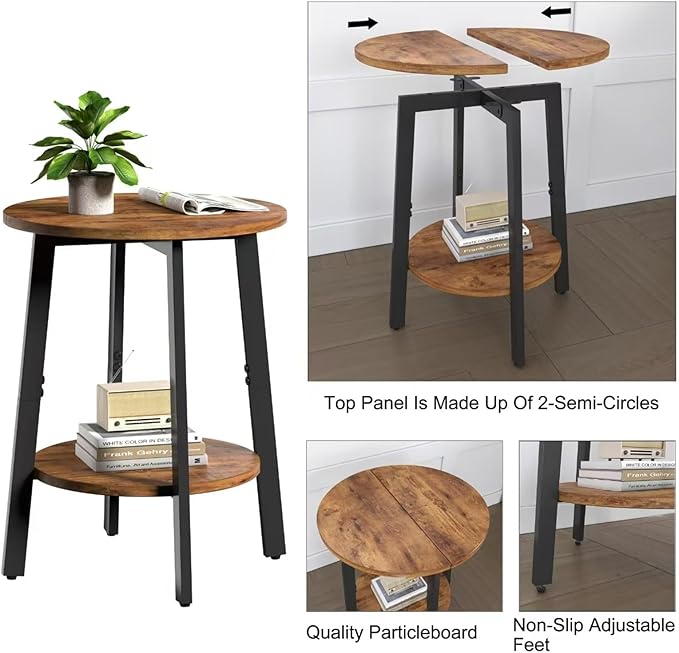 Side Table, Small Round End Table - Image 5