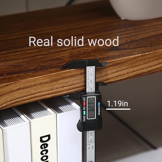 Natural Real Solid Wood Bookcase, 3 Tier Metal and Wood Open Book Shelf Storage - Image 5
