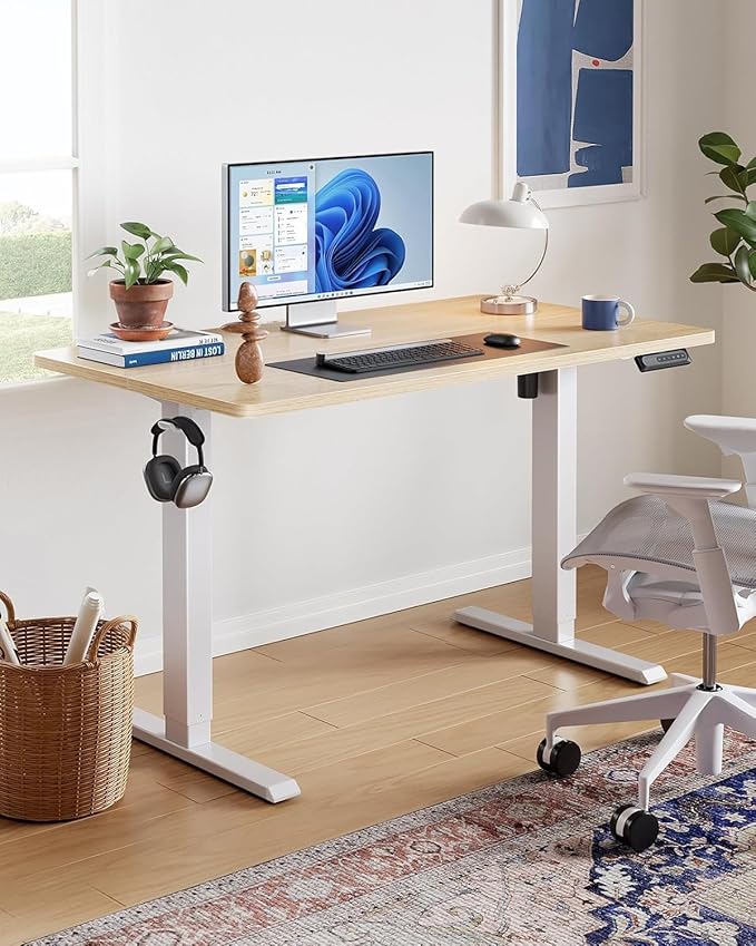 HUANUO 55" x 24" Electric Standing Desk Adjustable Height, 4 Memory Height - Image 2