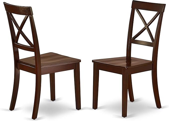 East West Furniture HBBO5-MAH-W 5 Piece Dining Set Includes a Round Dining Table - Image 4