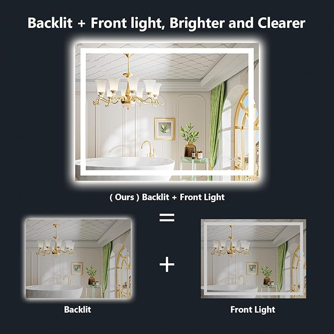 50x36 Inch LED Bathroom Mirror - Image 2