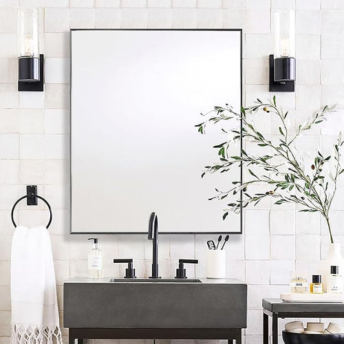 24x32 Inch Black Bathroom Mirror by Bonverre
