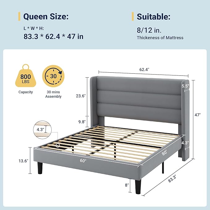 Allewie Queen Size Platform Bed Frame - Image 2