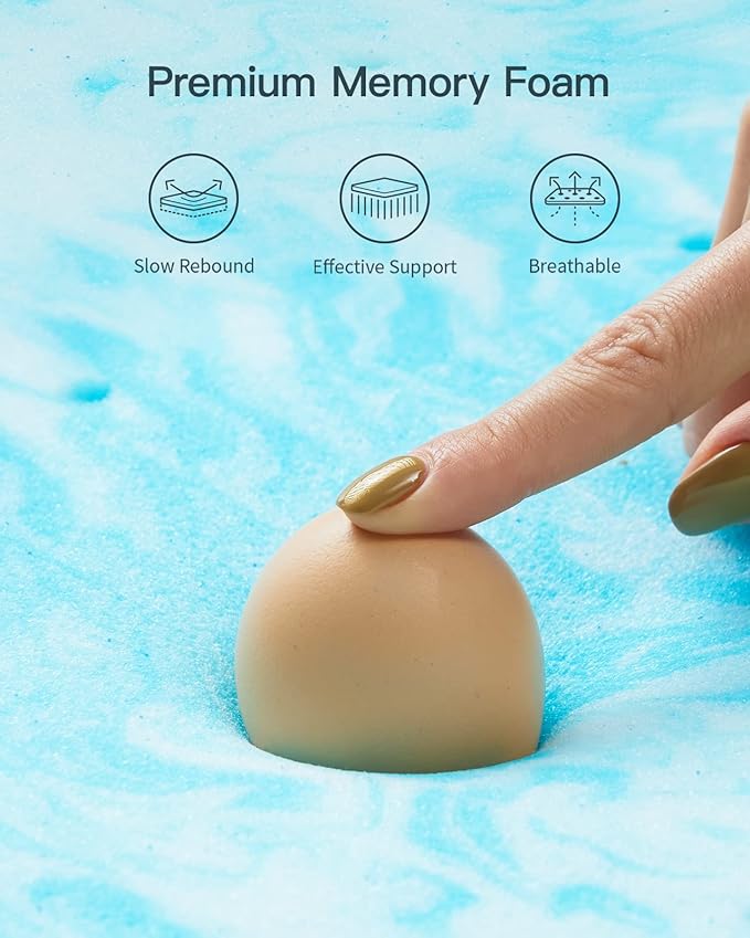 PERLECARE 3 Inch Twin XL Memory Foam Mattress Topper, Cooling Gel Infused - Image 2