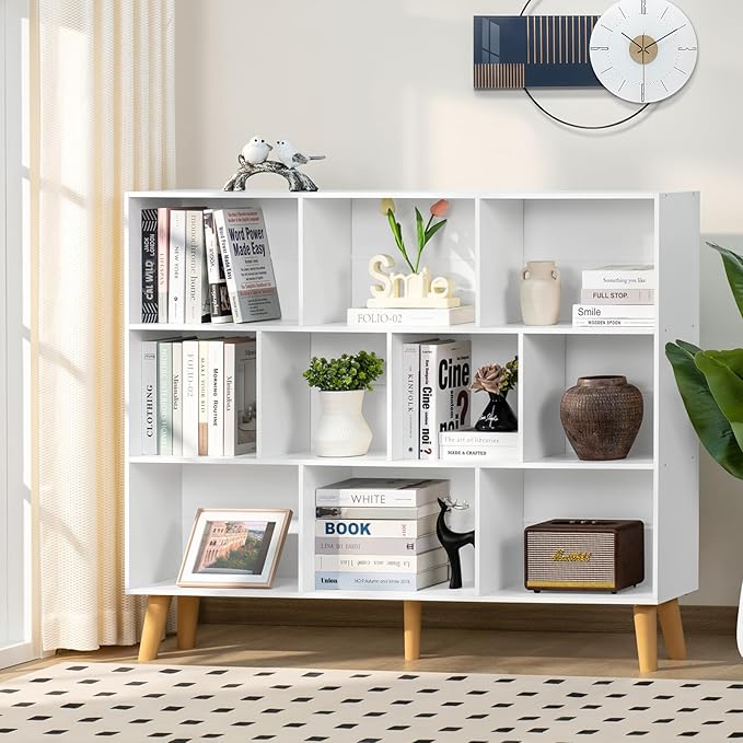 YAHARBO 10 Cube Large Bookshelf, 3 Tier Bookcase - Image 5