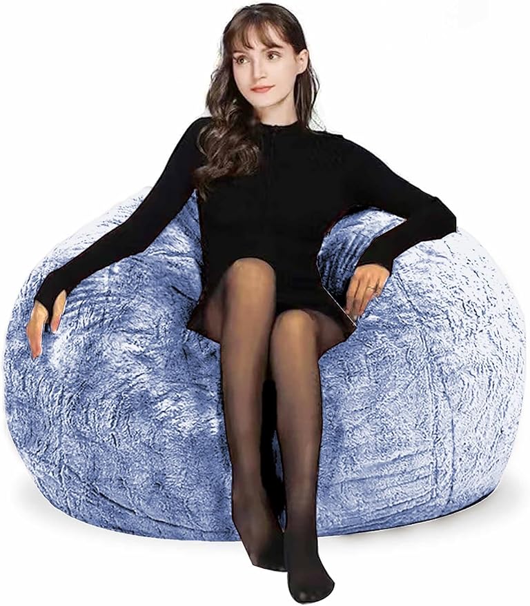 Bean Bag Chairs for Kids Comfy Fluffy Big Joe Bean Bag Chair Cover Without - Image 4