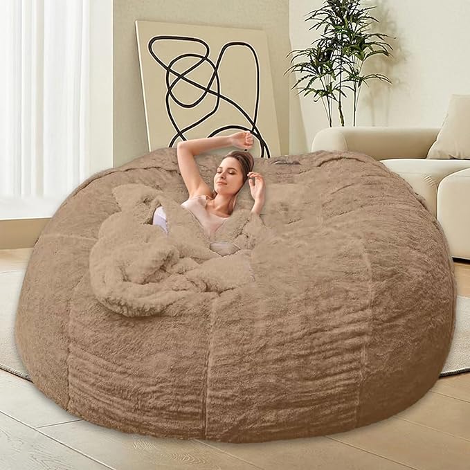 Bean Bag Chair for Adults Kids Without Filling Comfy Oversized Round Lazy Sofa by FunnyFurnitureforYourHous