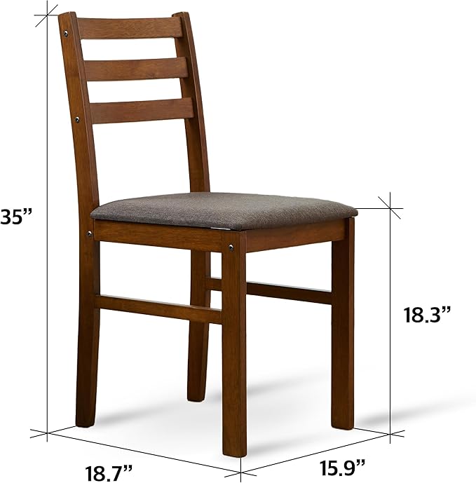 Livinia Seattle Modern Farmhouse Kitchen Dining Room Chair Set of 2, Solid Wood - Image 3