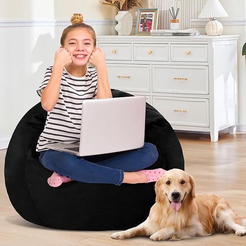 2FT Bean Bag Chair with Ultra Soft Velvet Cover Bean Bag Sofa with Memory Foam - Image 2
