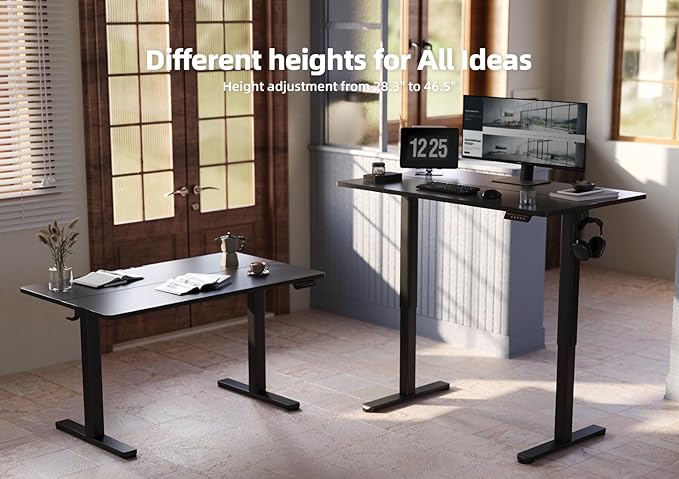 YDN Electric Standing Desk, Adjustable Height Stand up Desk, 55x24 Inches Sit - Image 4