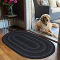 Jet Black Small Oval Rug 20x30 by Homespice