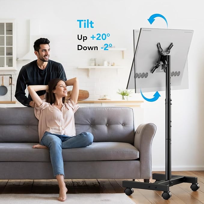 AX WABER Mobile TV Floor Stand for 13-50 inch LCD LED Flat/Curved Panel Screen - Image 6