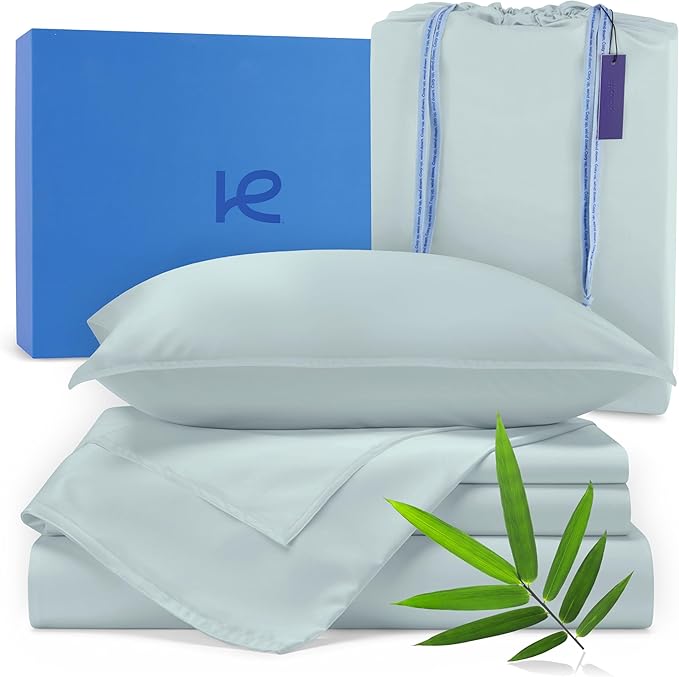Kickoff Viscose Bamboo Sheets King Size 4-pc 100% Organic Bamboo Viscose Bed by KickoffHome