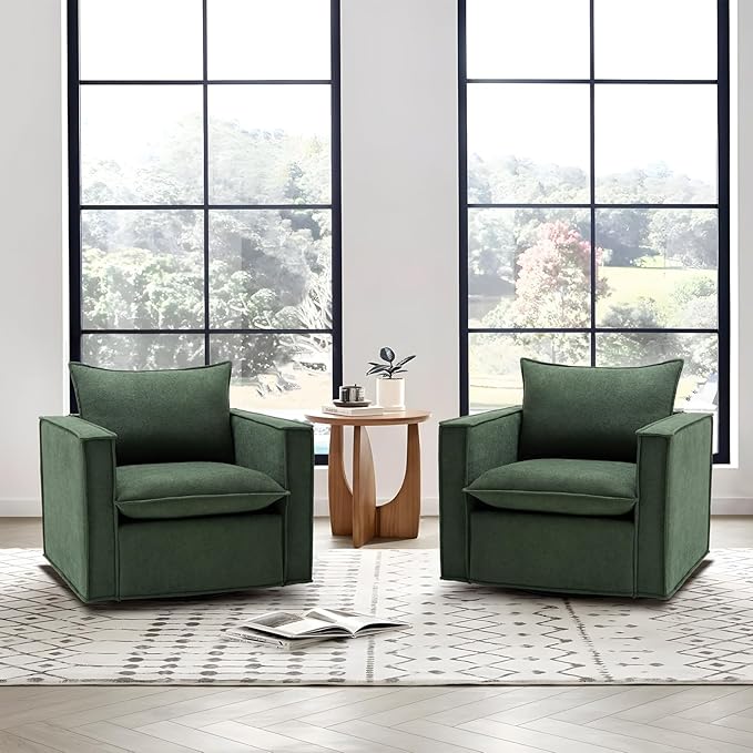Swivel Accent Chair, 34 Inches Wide Upholstered Arm Chair - Image 6