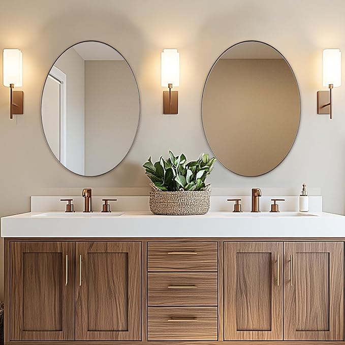 ANDY STAR Bronze 22x30 Oval Bathroom Mirror, Sturdy Stainless Steel Frame - Image 9