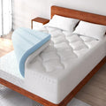 4 Inch Pillow Top Memory Foam Mattress Topper Queen, Dual Layer 2 Inch Gel by Wellos