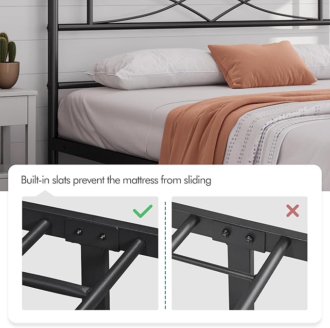 Yaheetech Metal Queen Platform Bed Frames Mattress Foundation - Image 9