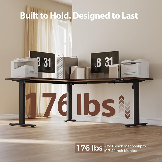 Agilestic 63 x 55 Inch L Shaped Standing Desk Adjustable Height, Corner - Image 6
