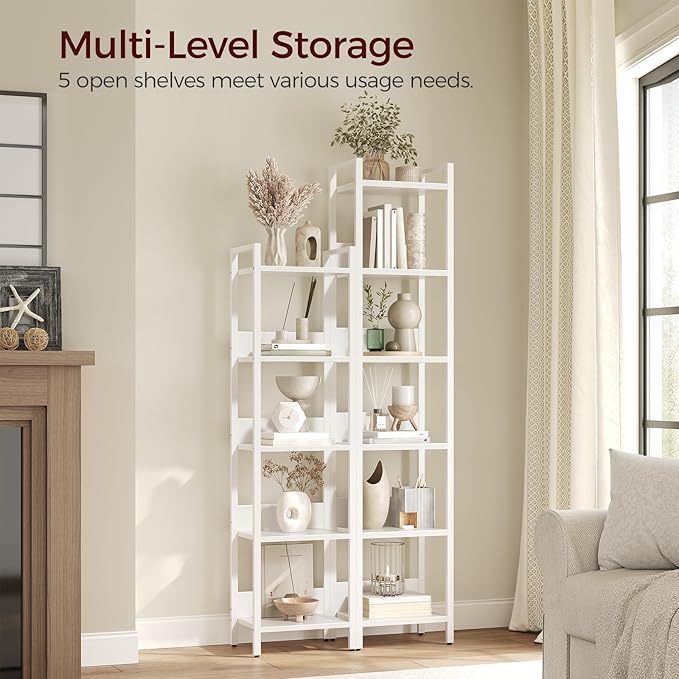 Bookshelf, 5-Tier Bookcase, Standing Book Shelf - Image 4