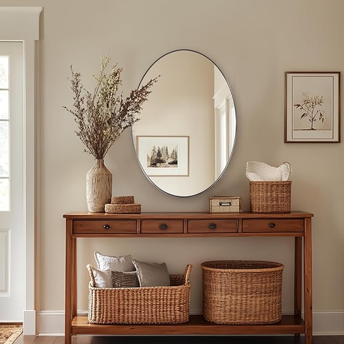 ANDY STAR Brushed Nickel Oval Mirrors - Image 8