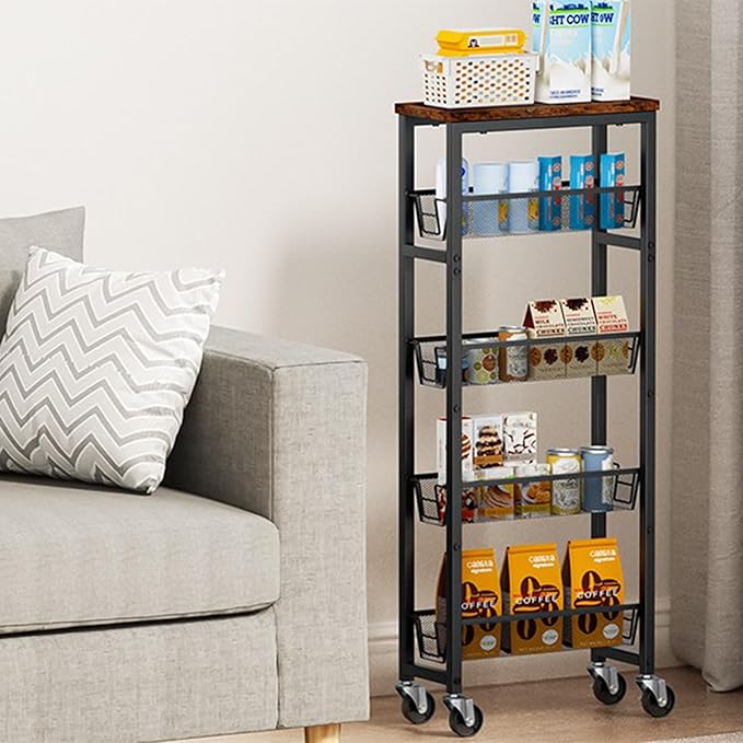 Honest Slim Storage Cart 5-Tier Slim Rolling Cart - Image 5