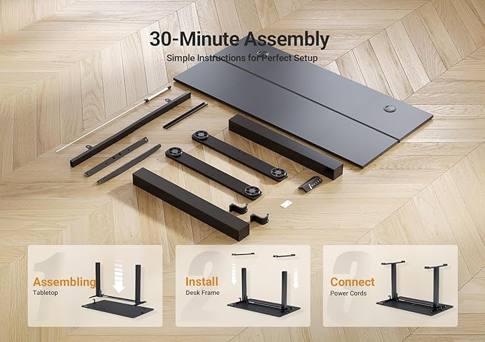 Seang Electric Standing Desk Adjustable Height, 40 x 24 Inch Sit Stand Desk - Image 8