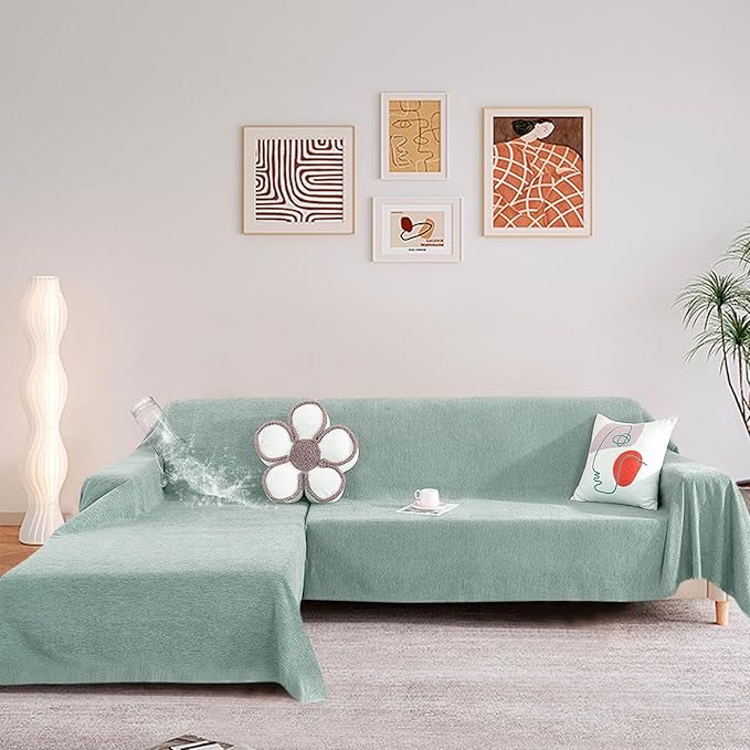 STACYPIK 100% Waterproof Sea Green Sofa Covers, Couch Cover - Image 7