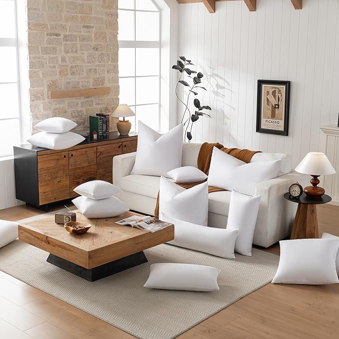 12x20 Decorative Throw Pillow Inserts-Down Feather Pillow Inserts-Oblong-Cotton - Image 4