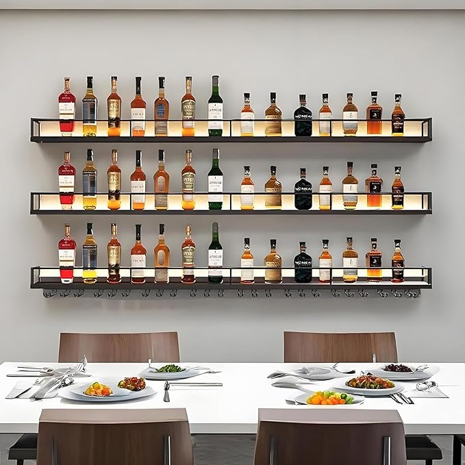 78.7in Wall-Mounted Metal Wine Rack - Image 3