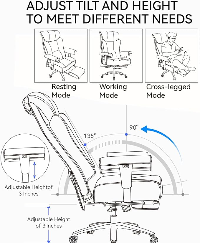 Efomao Big and Tall Office Chair 450LBS - Image 5