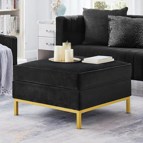 24KF Large Velvet Ottoman, Upholstered Padded Cushion Ottoman Table, Large Foot by WEMARTHOMEDECOR