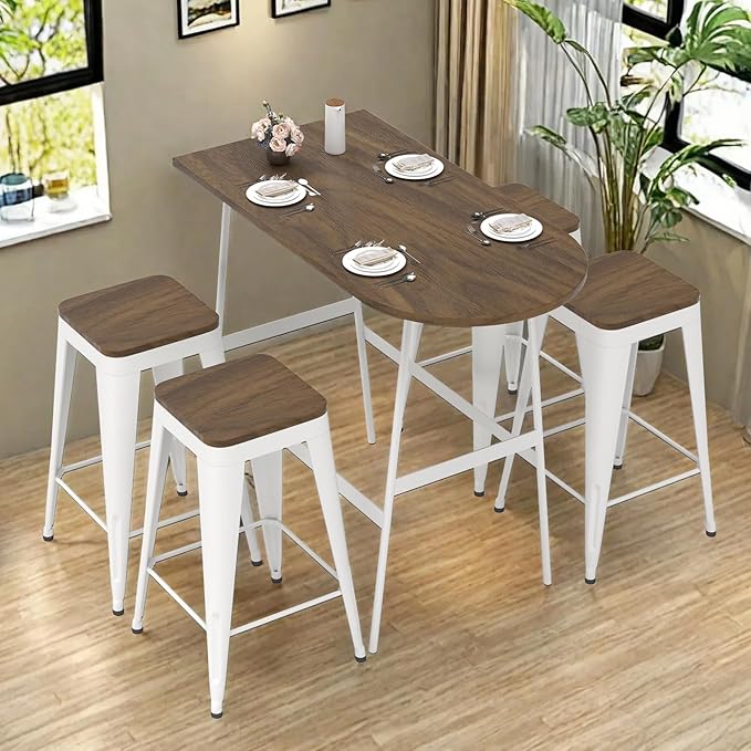 30 inch Backless Bar Stools Set of 4, Indoor Metal Bar Stools - Image 8