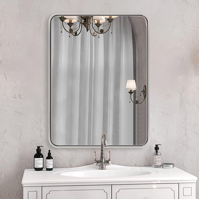 ANDY STAR 28x36 INCH Chrome Bathroom Mirrors, Polished Chrome Bathroom Mirror by ANDYSTAR