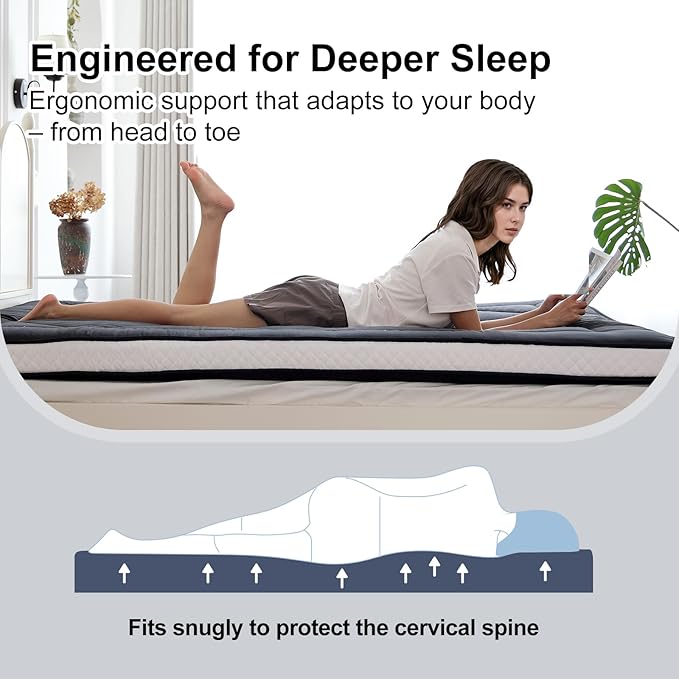 Welnow Japanese Futon Floor Mattress, Thick Twin Size Tatami Mat Portable & - Image 7
