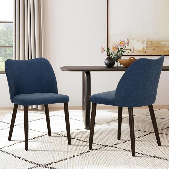 COLAMY Upholstered Dining Chairs Set of 4, Modern PU Leather Dining Room - Image 2