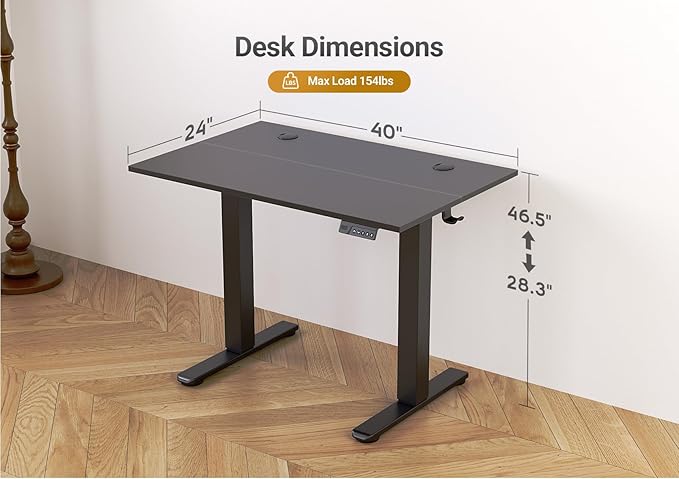 Seang Electric Standing Desk Adjustable Height, 40 x 24 Inch Stand up Desks - Image 3