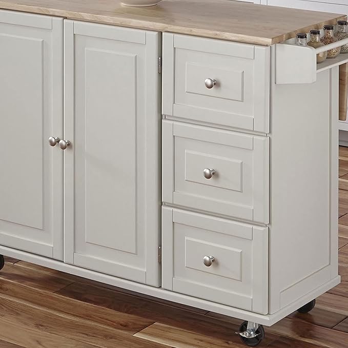 Homestyles Dolly Madison Off-White Mobile Kitchen Island Cart - Image 10