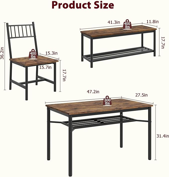 Dining Table Set for 4, Kitchen Table for 4 - Image 6