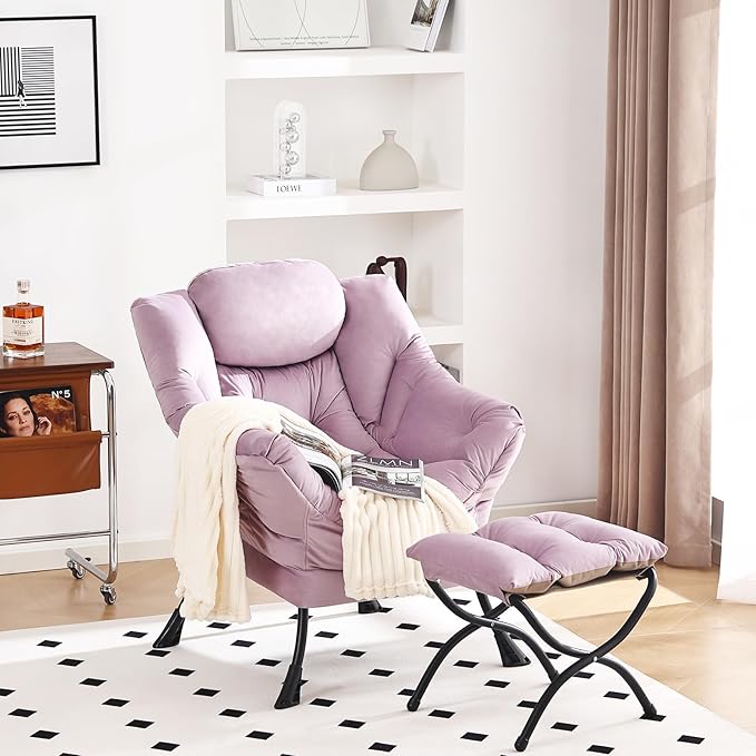 Lazy Chair and Ottoman, Large Accent Lounge Chair - Image 2