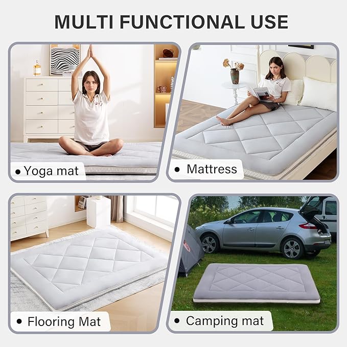 Welnow Japanese Futon Floor Mattress, Thick Twin Size Tatami Mat Portable & - Image 6