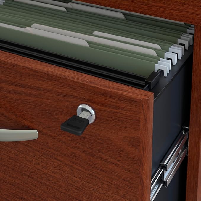 Bush Business Furniture Series C 3 Drawer Mobile File Cabinet in Mahogany - Image 4